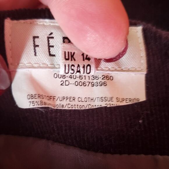 Louis Feraud Brown Corduroy Knee-Length Straight Pencil Skirt Size 10 - Picture 5 of 7